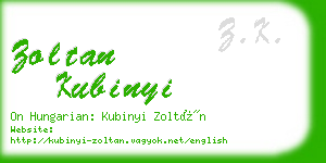 zoltan kubinyi business card
